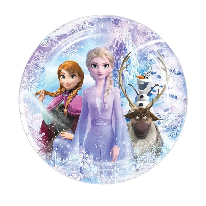 New Disney Elsa Anna Frozen 2 Party Supplies Paper Cups Paper Plate Tablecloths Kids Girls Snow Queen Birthday Party Decoration