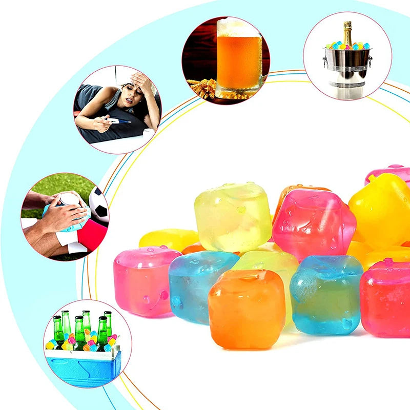 12Pcs/Set Whisky Reusable Ice Cube The Summer Wear-resistant Rocks Whiskey Cubes Plastic Accessories