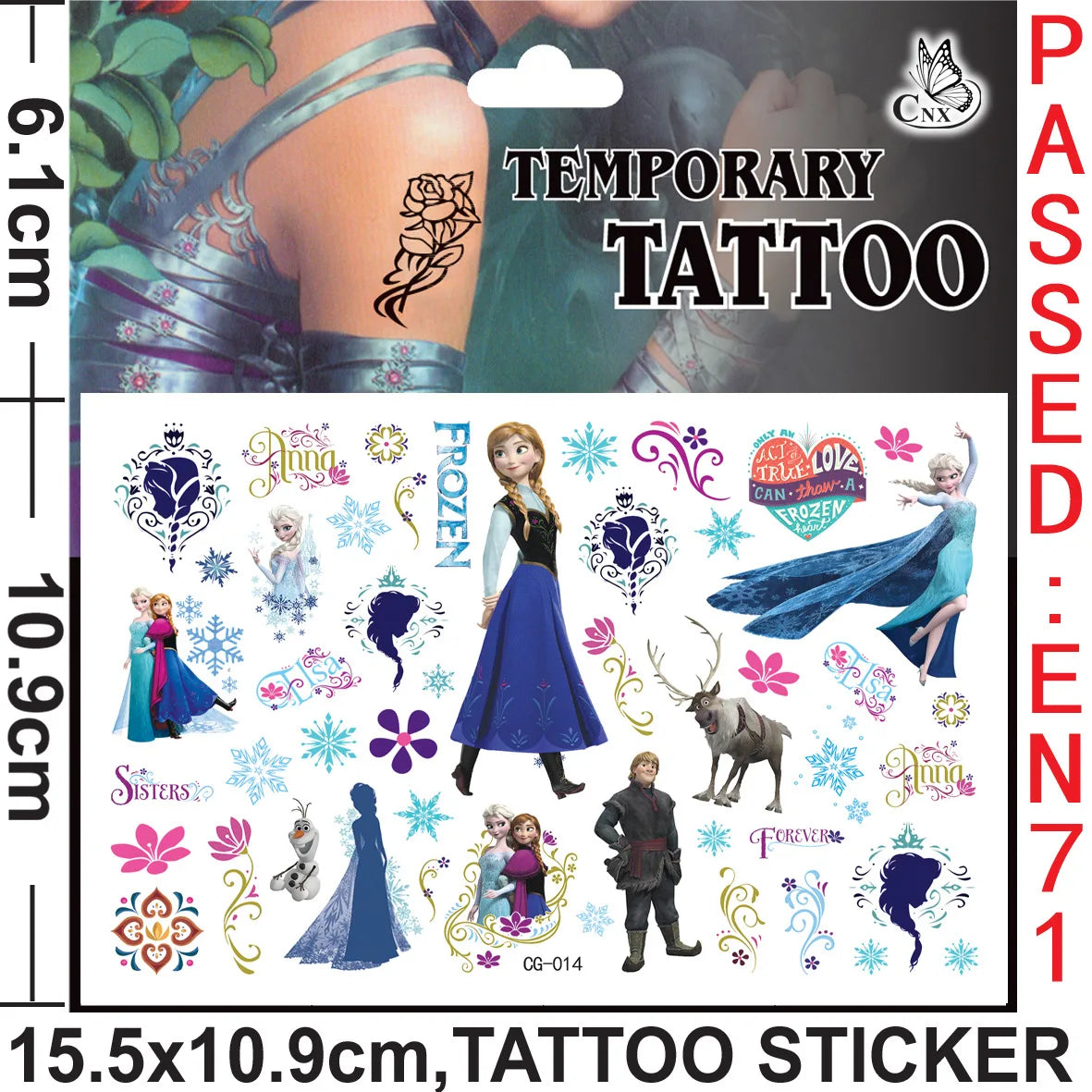 Disney Princess Frozen Tattoo Stickers Children's Birthday Party Decoration Anna Elsa Cartoon Sticker Classic Toys Kids Gifts