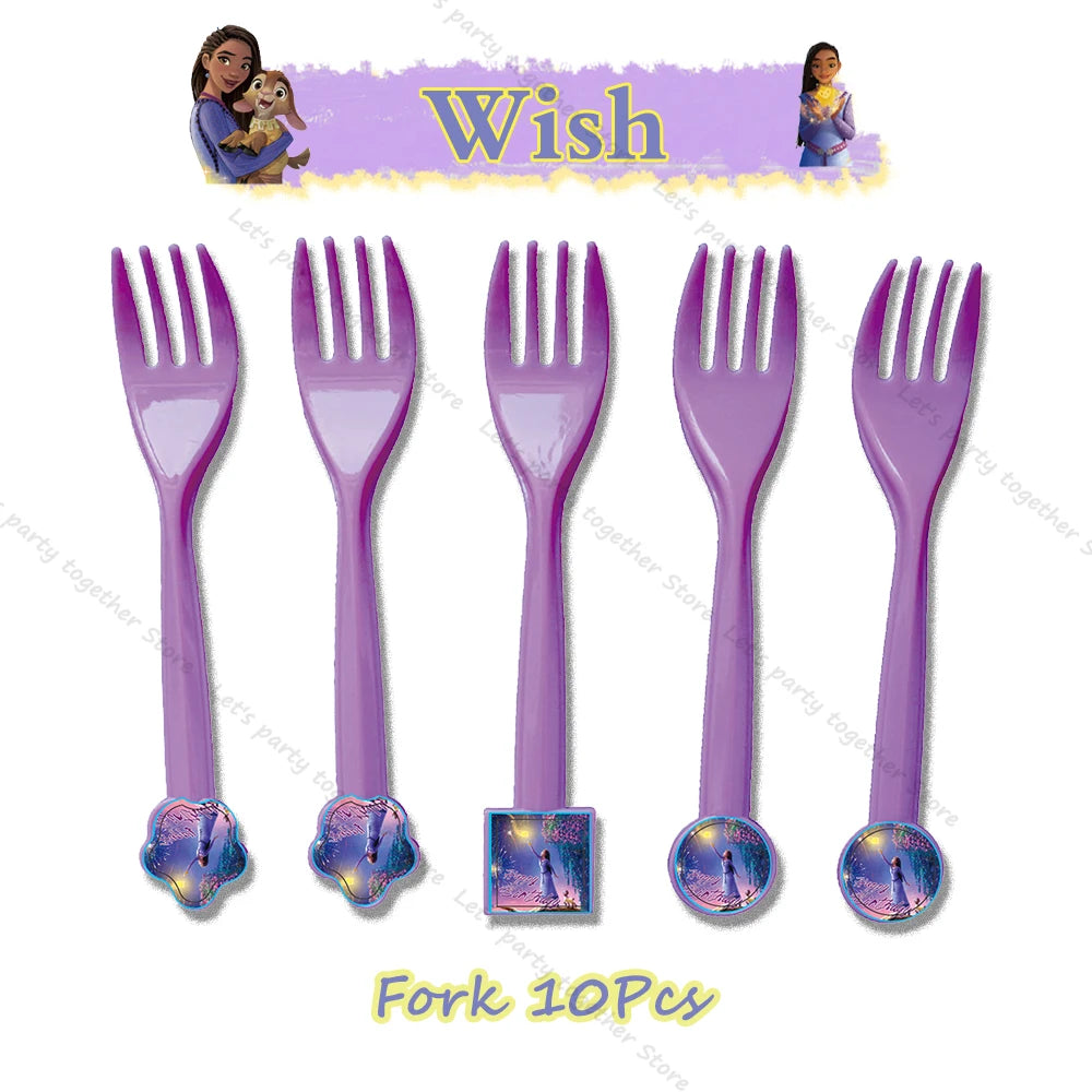 Disney Star Wish Asha Princess Girl Birthday Party Decorative Anime Figures DIY Gift Party Supplies Tableware Foil Ballon Famliy