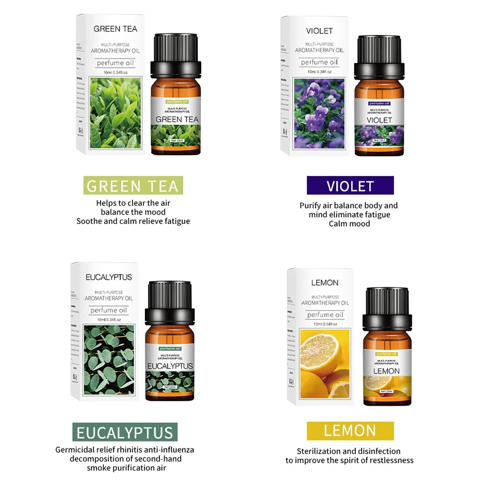 Flower Fruit Essential Oil Water-soluble Relieve Stress For Humidifier Aroma Diffuser Fragrance Lamp Air Freshening Aromatherapy