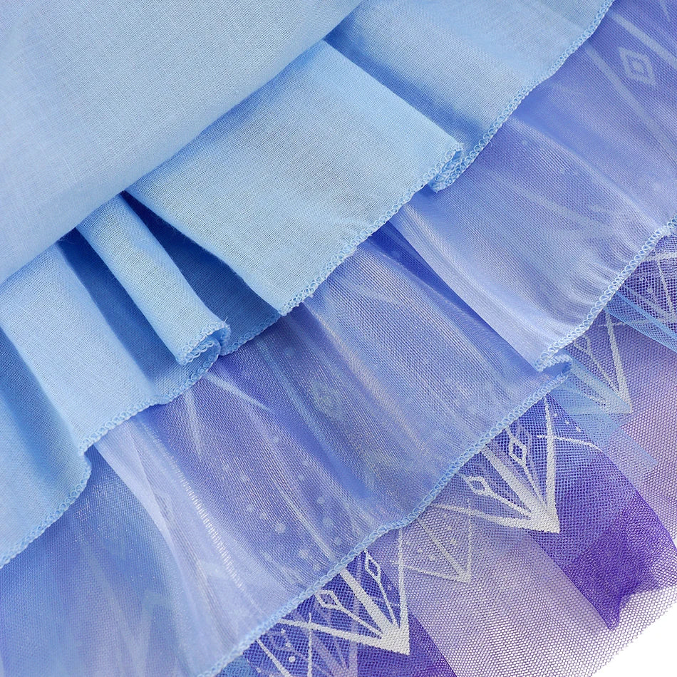 Girls Elsa Cosplay PrincessElsa Costume Frozen Anna Dress Snow Queen Fancy Cosplay Dance Party  Elegant Toddler Dress 2-10Years