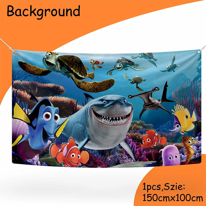 Disney Finding Nemo Birthday Decoration Angle Disposable Tableware Cup Plate Tablecloth Baby Shower Kids GirlsBoy Party Supplies
