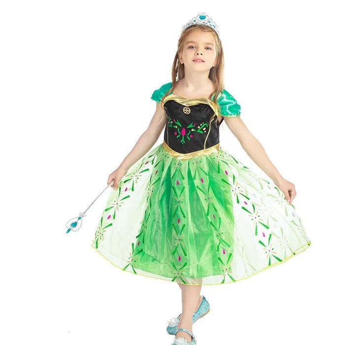 Disney Frozen Elsa Anna Costume For Kids Girl Fancy Birthday Party Gown Princess Dress Carnival Party Children Clothing 2023