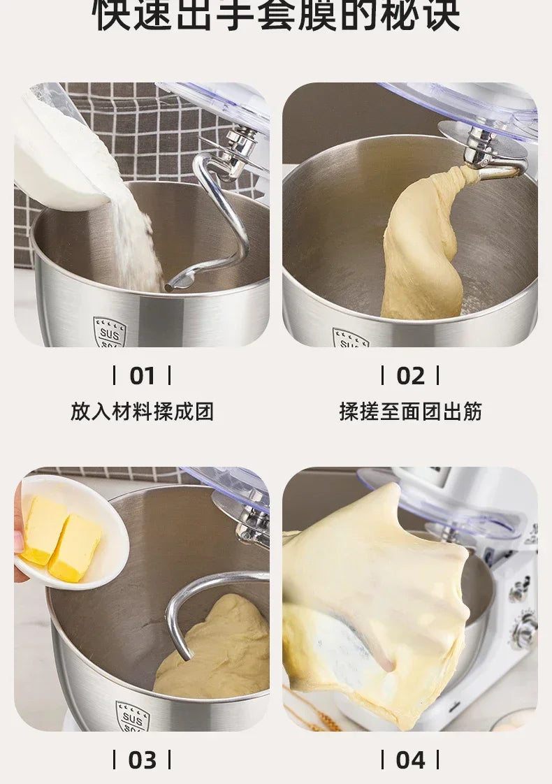Desktop Egg Beater Electric Household Stand Mixer Flour-Mixing Machine Cream Whipper Fresh Milk Cover Stirring Commercial Use