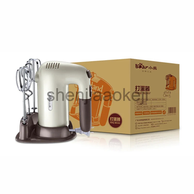 DDQ-B01A1 Electric Mixer Hand-held egg Whisk and Flour mixing Machine Mixer Cream Whipper Egg Beater 220v 200w1pc