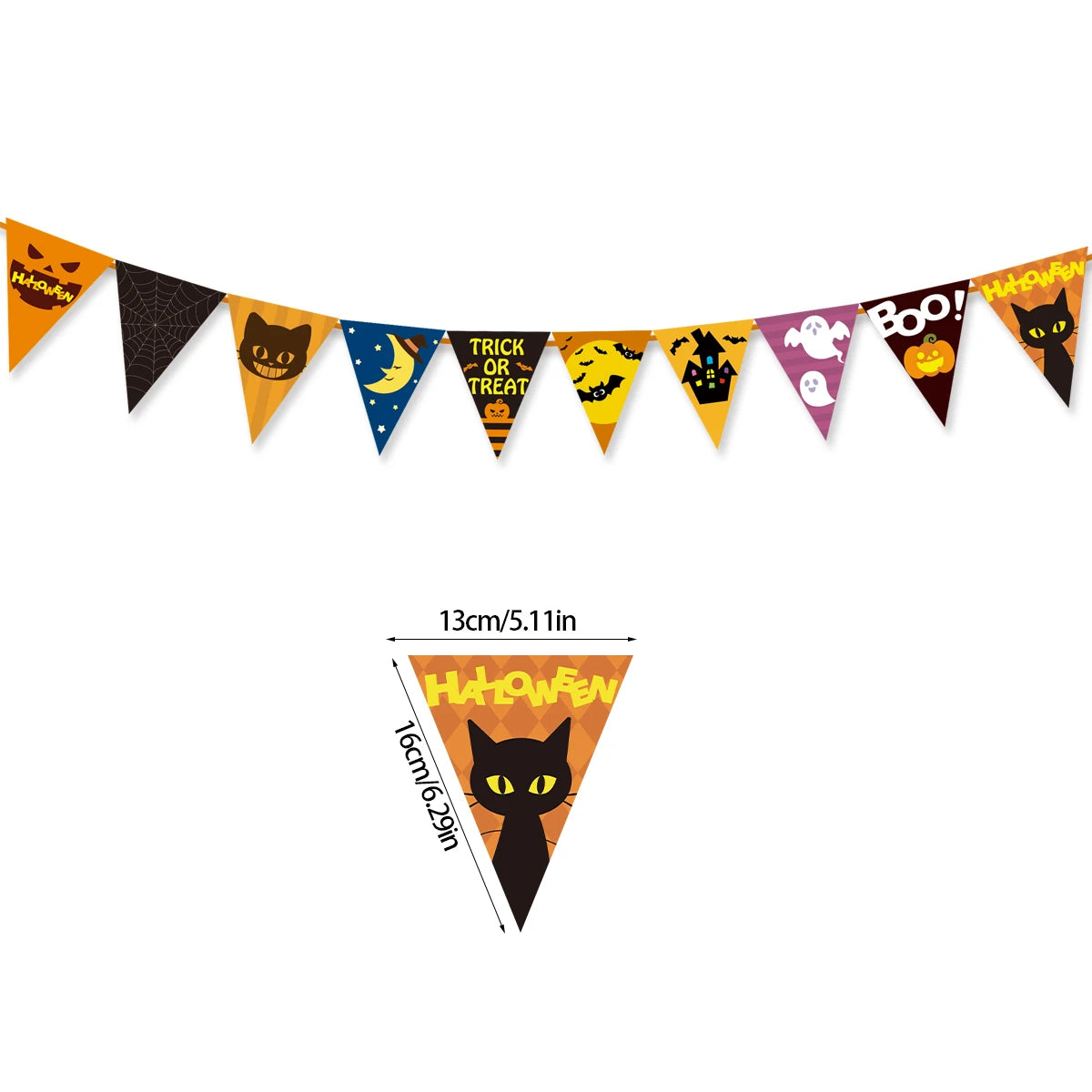 2024 Happy Halloween Banner Horror Pumpkin Witch Spider Skull Garland Flags For Halloween Home Haunted House hanging ornaments