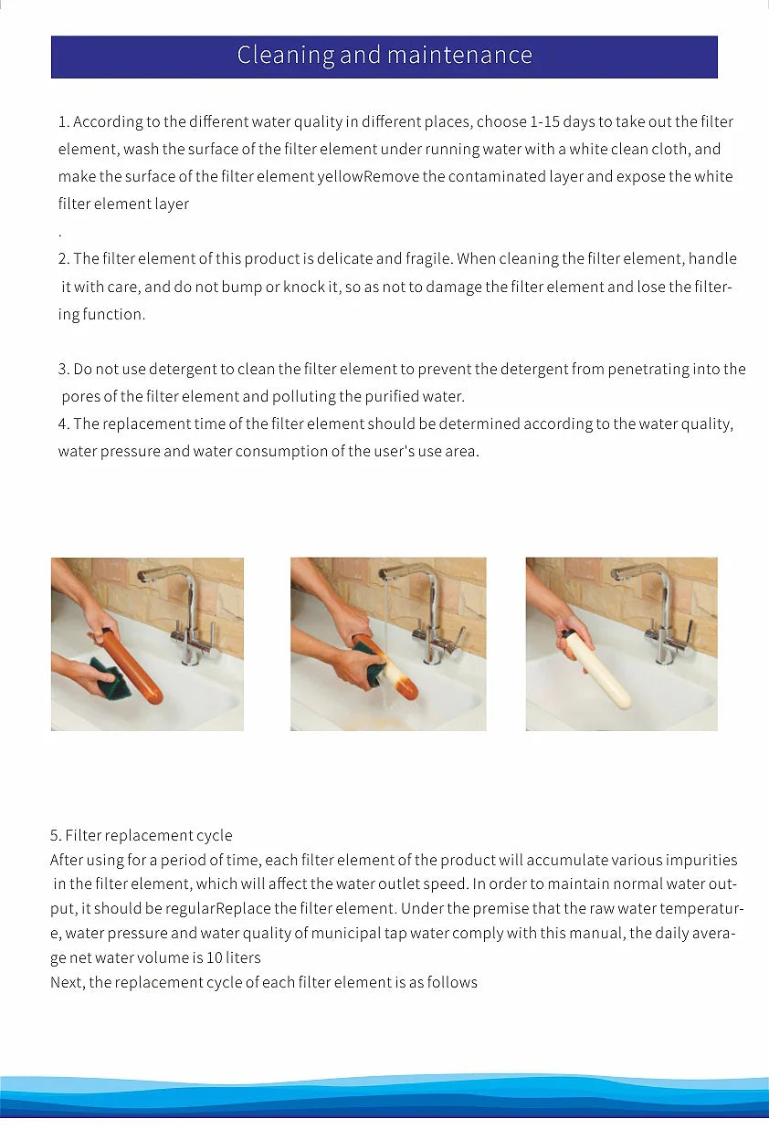 English Version of Water Purifier Household Kitchen Transparent Ceramics Filter Tap Water