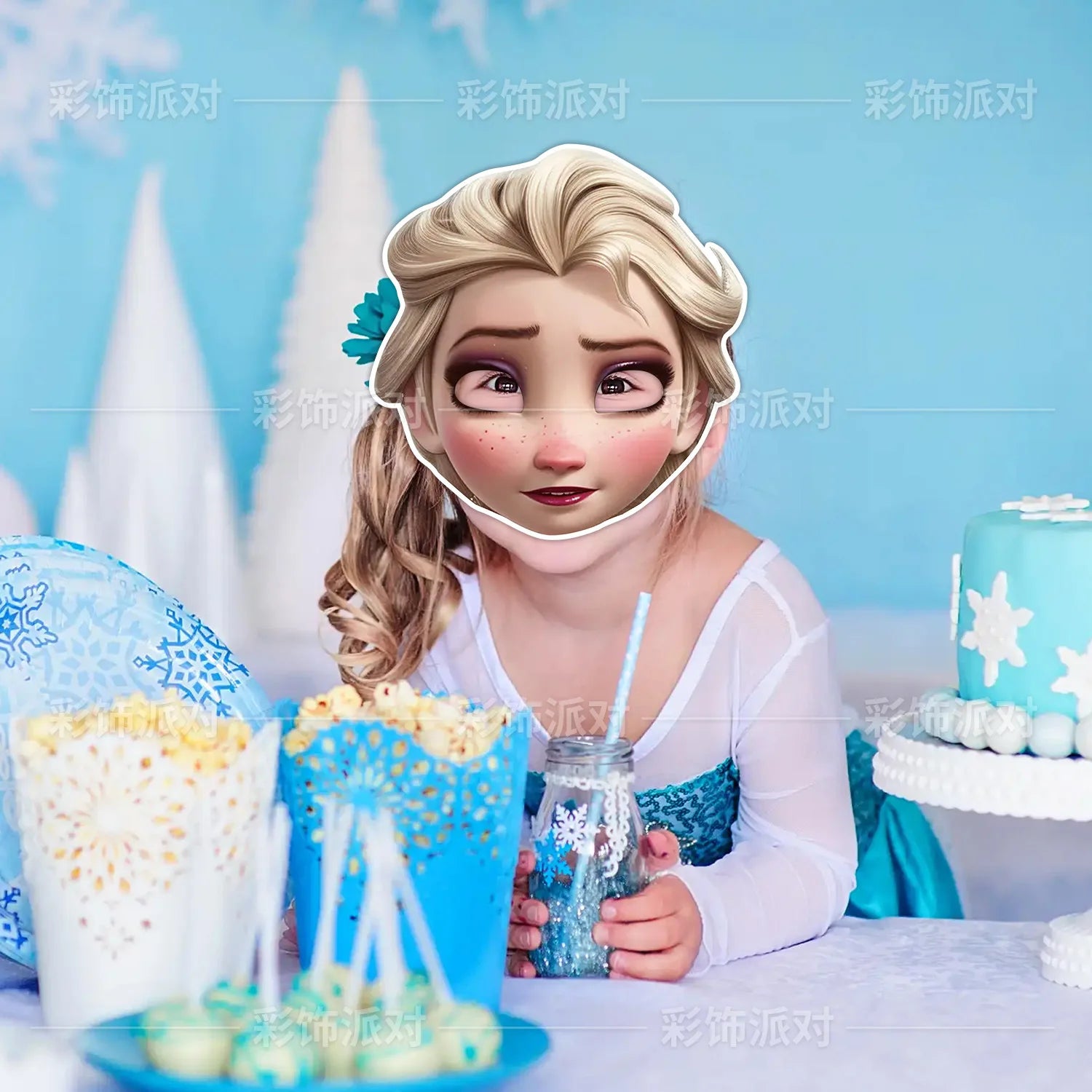 6/12pcs Disney Frozen Cartoon Decorative Paper Glasses Masks Photos Role Playing Props Children's Happy Birthday Party Supplies