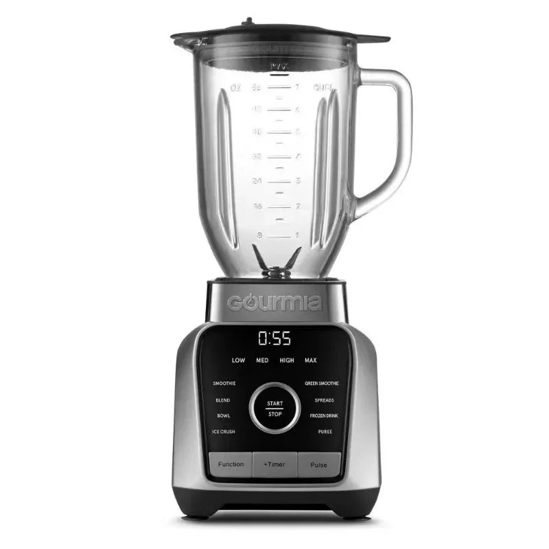 GourmiaDigital Blender with 8 Total Blend Programs, 4 Speeds & Round-Plated Tamper Gray