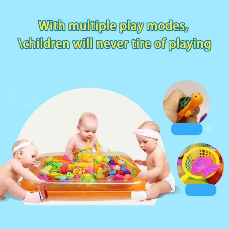 Bath Toys Fishing Game Water Table Bathtub Bath Toy With Pole Rod Water Fish Toys For Kids Toddler Age 3 4 5 6 Year Old Sensory