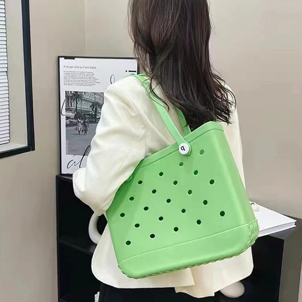 Cave Pet Bag Waterproof Handbag EVA Beach Basket Picnic Tote Bag For Women Holes Pouch Shopping Shoulder Boggs Bag Home Storage