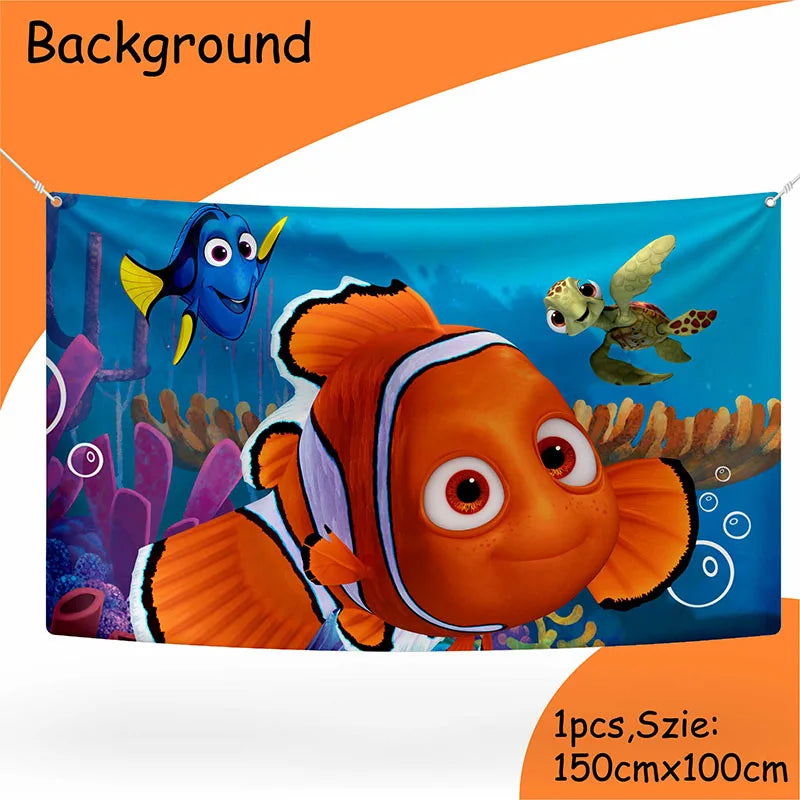 Disney Finding Nemo Birthday Decoration Angle Disposable Tableware Cup Plate Tablecloth Baby Shower Kids GirlsBoy Party Supplies