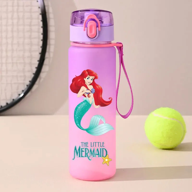 560ml Gradient Cup Little Mermaid Pink Series & 460ml Plastic Cup Bouncing Children's Cup Ariel Portable Bottle  Gifts
