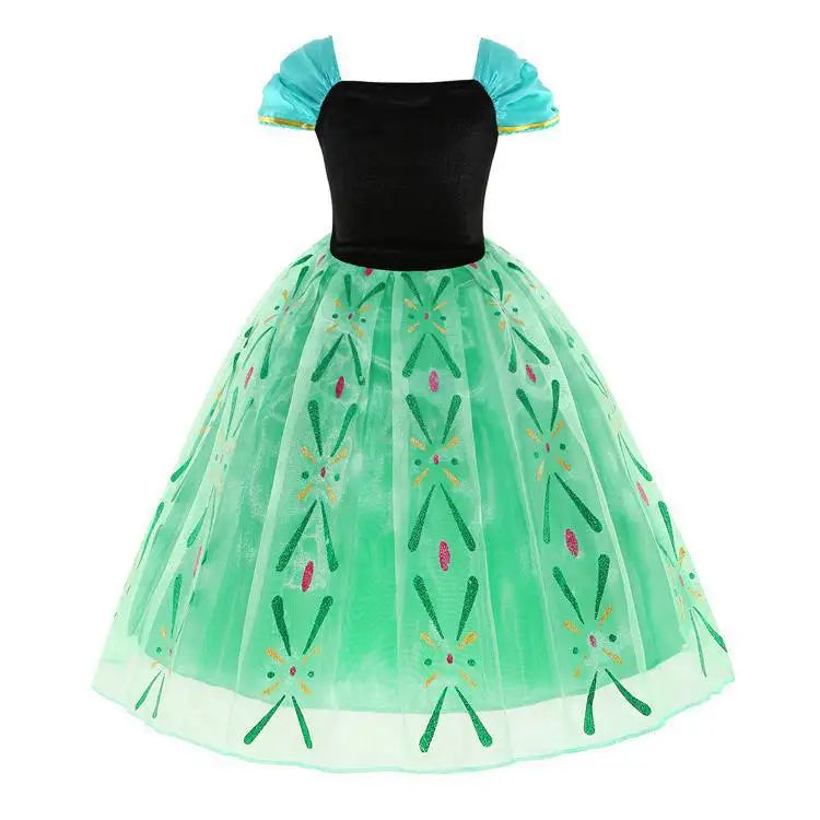 Disney Frozen Anna Elsa Cosplay Costumes for Girls Princess Snow Queen Long Dresses Halloween Party Carnival Clothes Vestido