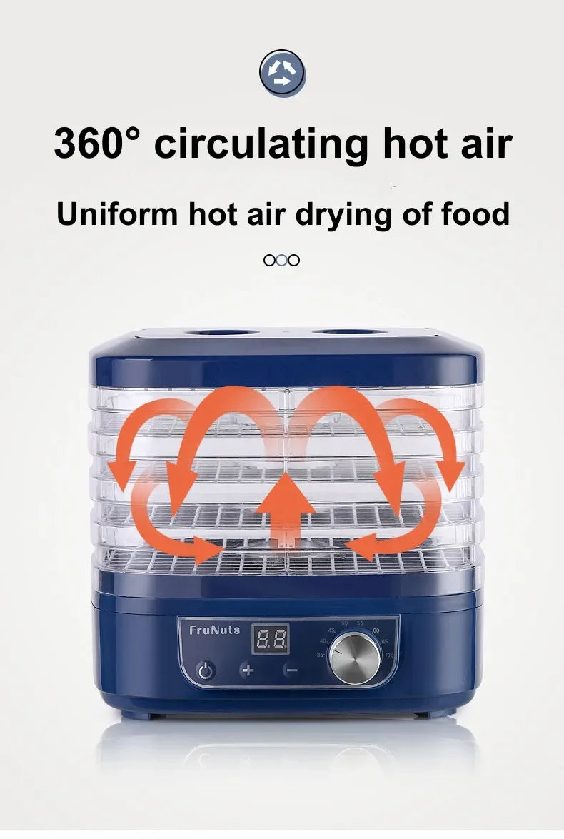 SUSWEETLIFE 5-layer Dried Fruits Food Dryers Fruits Vegetables Pets, Meat Food Drying Machines Small Household Dehydrators