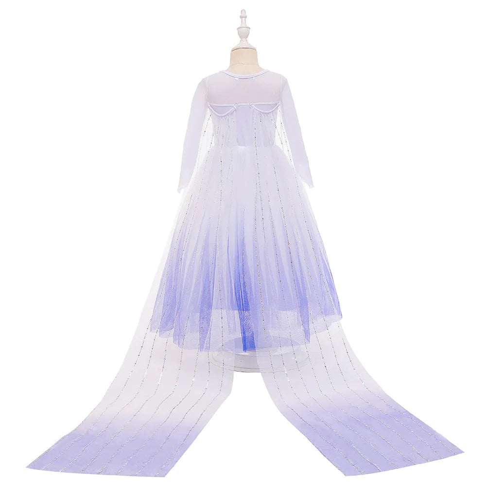 Disney Frozen Anna Elsa Cosplay Costumes for Girls Princess Snow Queen Long Dresses Halloween Party Carnival Clothes Vestido