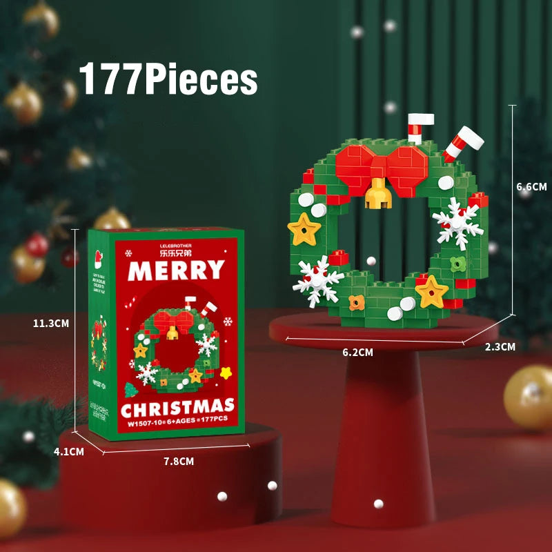 Christmas Gifts Micro Building Block Santa Claus Reindeer Christmas Eve Puzzle Assembling Bricks Table Children Xmas New Year