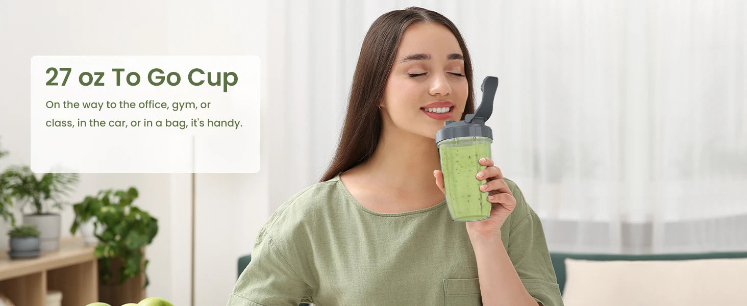 2200W Blenders for Kitchen, Professional Smoothie Blender with 68oz Tritan Container & 27oz To-Go Cup, Countertop Blender for Sm