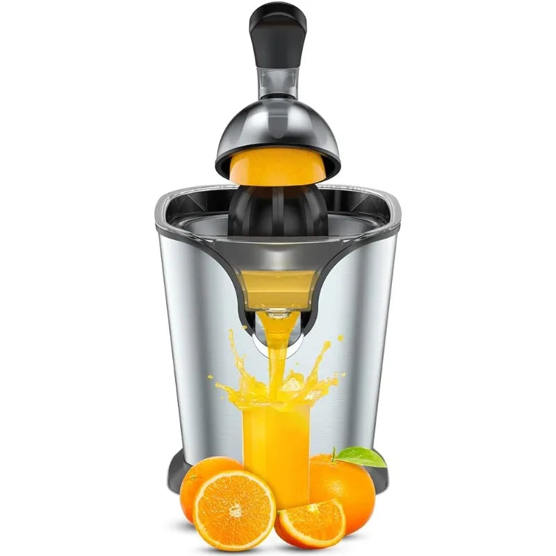 Electric Citrus Juicer Squeezer Stainless Steel 150 Watts of Power for Orange Lemon Lime Grapefruit Juice with Soft Rubber Grip