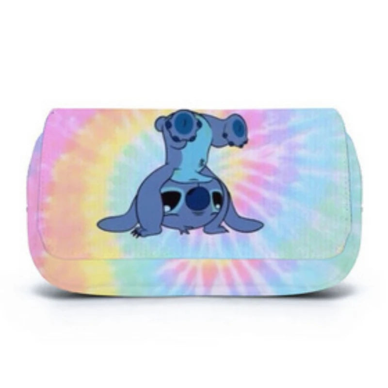 Anime Stitch Fully Printed Flap Pen Bag Stationery Box Pencil Case Primary and Secondary School Student School Bag Cartoon