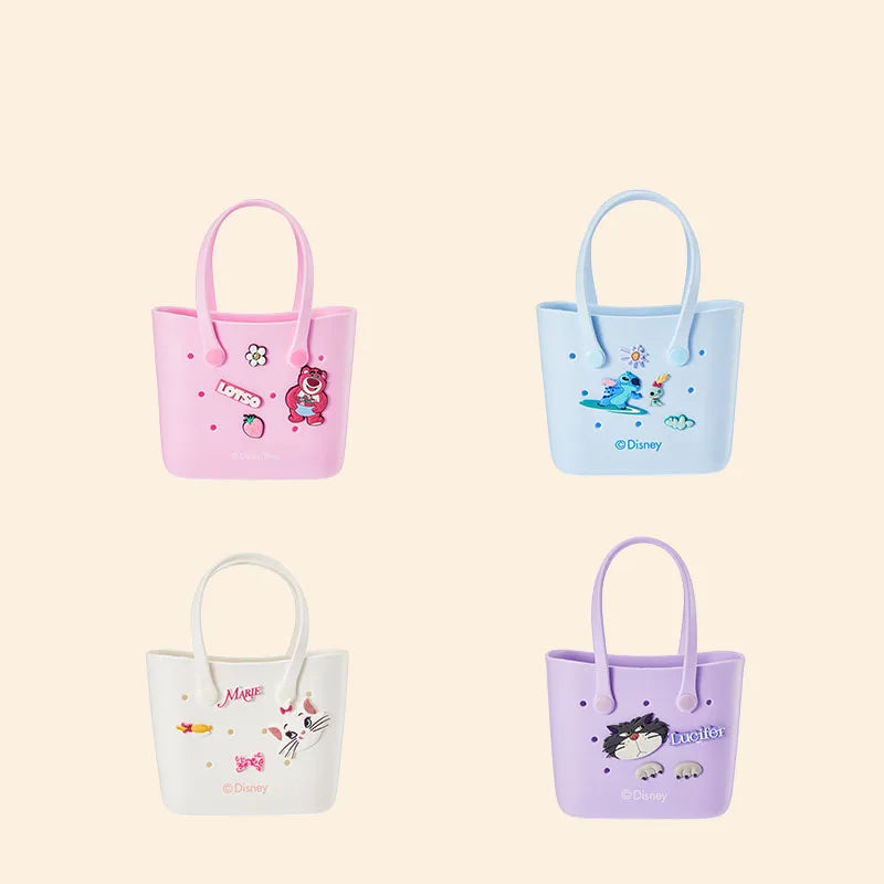 Cute Cartoon Disney Series Marie Cat Lucifer Lotso Stitch Small Dongdong Lunch Bag Light High Capacity Travel Rice Bag for Girl