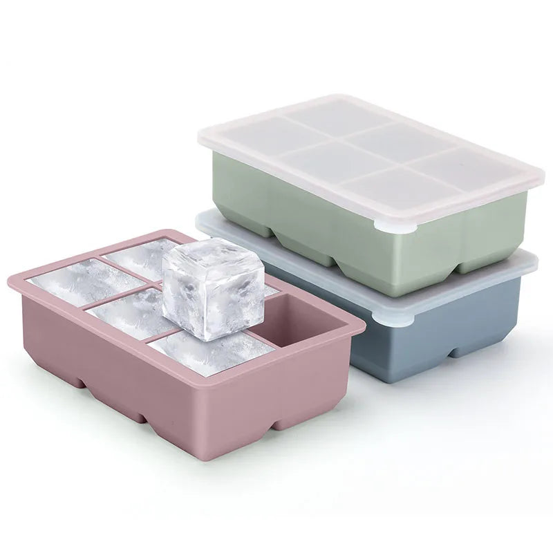 Silicone Ice Cube Trays Large Size Flexible Ice Ball Maker Molds with Leak Proof Removable Lid BPA Free for Cocktail Whiskey