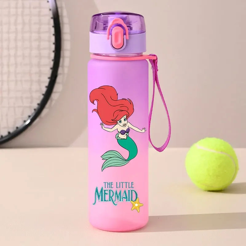 560ml Gradient Cup Little Mermaid Pink Series & 460ml Plastic Cup Bouncing Children's Cup Ariel Portable Bottle  Gifts