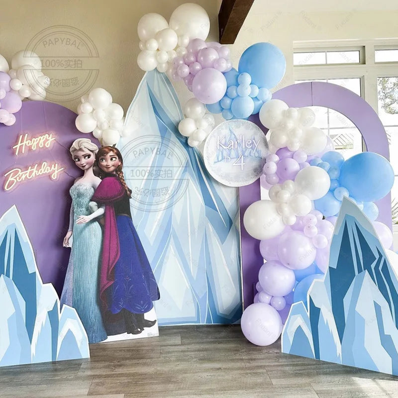 141Pc Disney Frozen Theme Elsa Anna Princess Aluminum Balloons Baby Shower Kids Girl Birthday Party Decorations Background