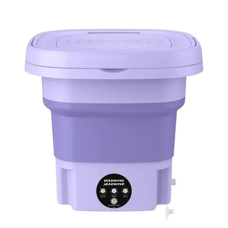 8L Household Small Folding Washing Machine Student Dormitory Underwear Sock Mini Washing Machine Portable Washing Bucket EU PLUG