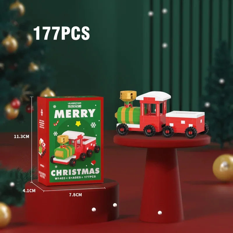 Christmas Gifts Micro Building Block Santa Claus Reindeer Christmas Eve Puzzle Assembling Bricks Table Children Xmas New Year