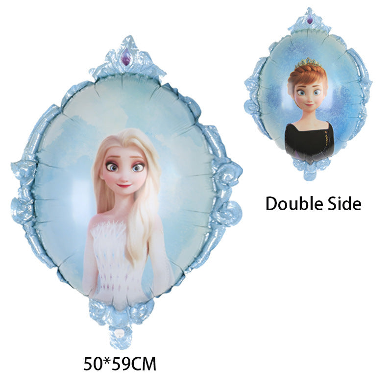 Disney's new "Frozen" standing posture Princess Elsa Anna Snow Magic Mirror birthday party decoration aluminum film balloons