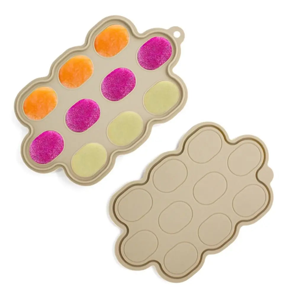 Safely Baby Breastmilk Popsicle Molds 10 Holes Durable Baby Fruit Food Feeder Teether Tray BPA Free Easy To Release