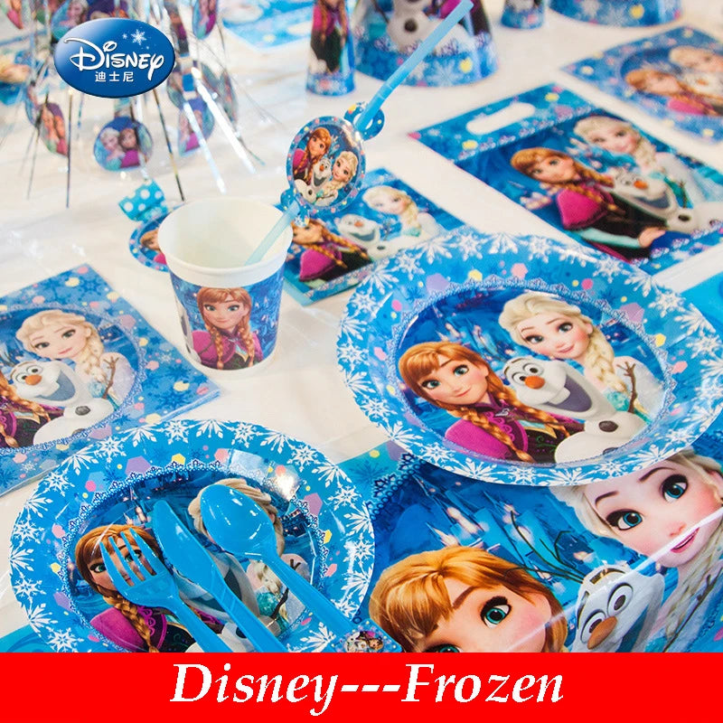 Disney Frozen Anna and Elsa Princess Theme Party Decor Disposable Plates Baby Shower Kid Favor Birthday Party Tableware Supplies