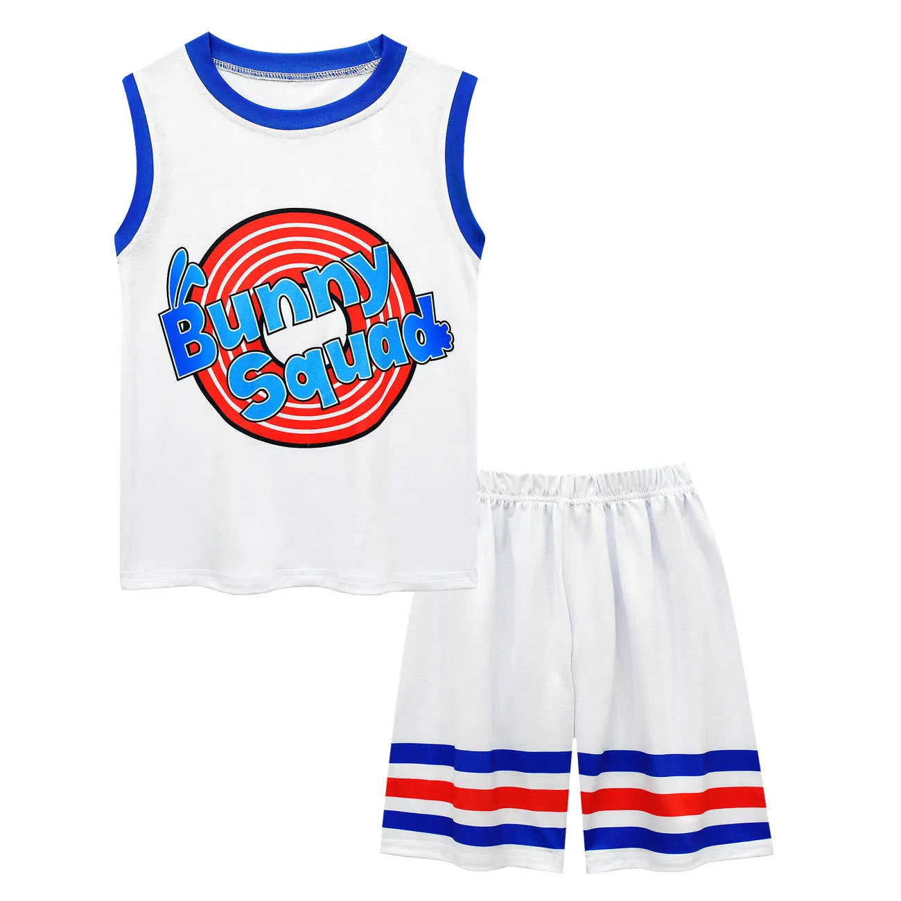 Boys & Girls Space Jam 2 Tune Squad Basketball Jersey Set - Kids Sports Cosplay Vest & Shorts Tracksuit Uniform