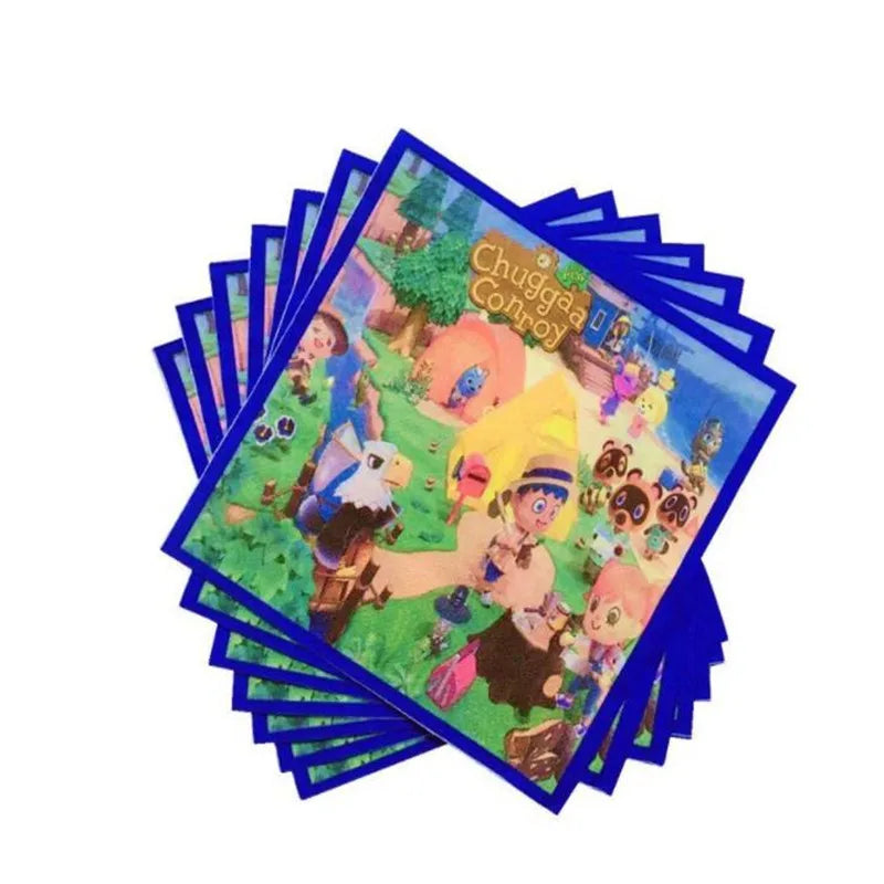 Disney ANIMAL CROSSING Theme Birthday Party Supplies Cup Plate Kids Boy Girl Birthday Party Decoration Disposable Tableware Set