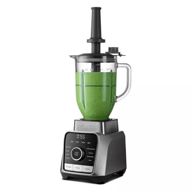 GourmiaDigital Blender with 8 Total Blend Programs, 4 Speeds & Round-Plated Tamper Gray