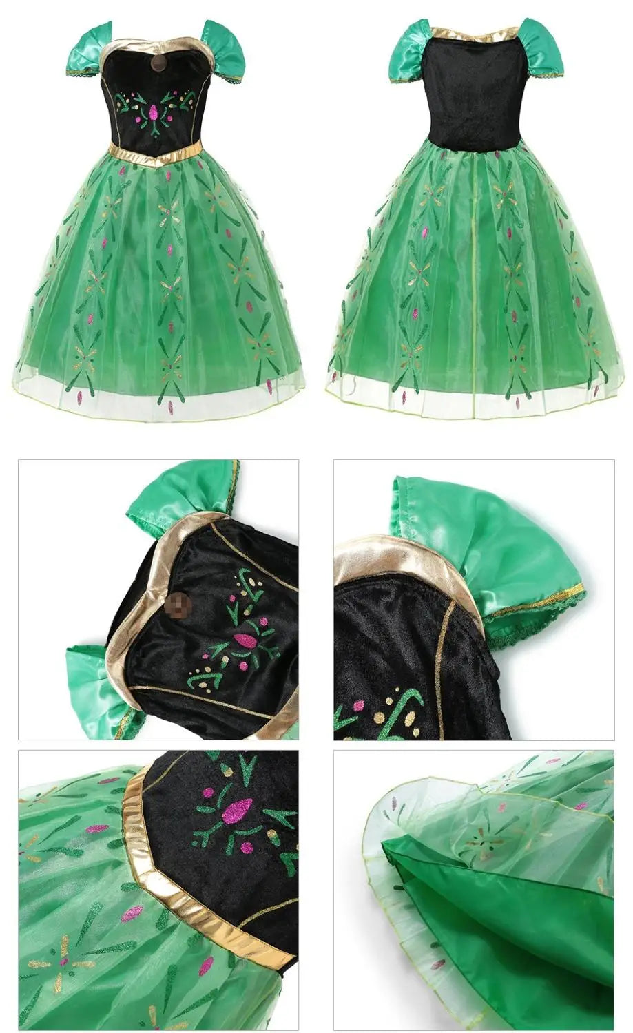 Disney Frozen Elsa Anna Costume For Kids Girl Fancy Birthday Party Gown Princess Dress Carnival Party Children Clothing 2023