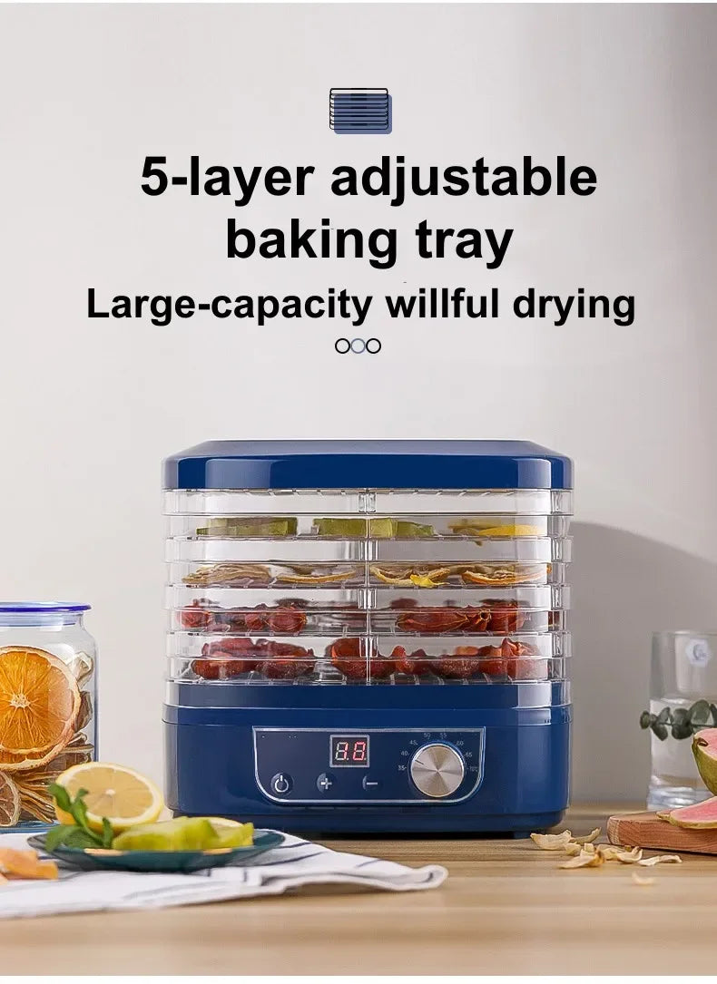 SUSWEETLIFE 5-layer Dried Fruits Food Dryers Fruits Vegetables Pets, Meat Food Drying Machines Small Household Dehydrators