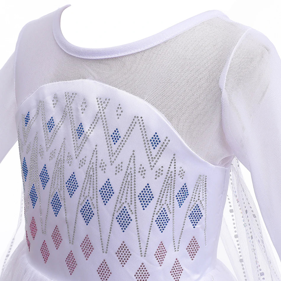 Frozen 2 Disney Cosplay Costumes for Girls Anna & Elsa Princess Snow Queen Long Dresses Halloween Party Carnival Clothes Vestido