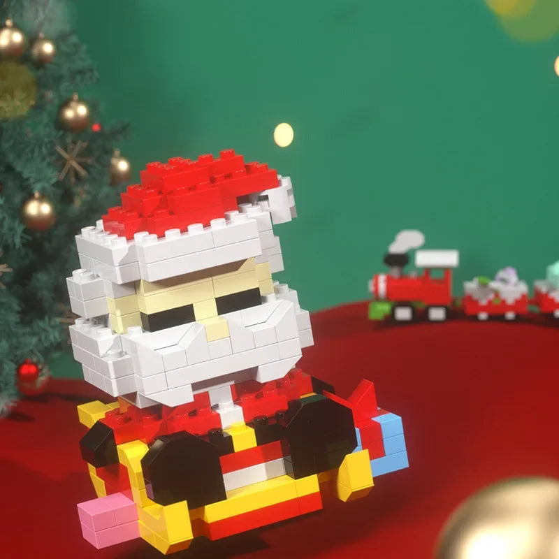 Christmas Gifts Micro Building Block Santa Claus Reindeer Christmas Eve Puzzle Assembling Bricks Table Children Xmas New Year
