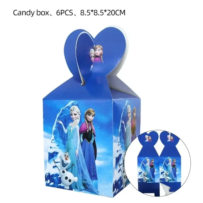 Disney Frozen Love Elsa Anna Birthday Party Gift Bag Triangle Flag Paper Hat Disposable Tableware Supplies