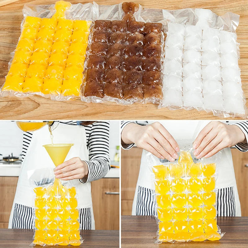 10pcs/pack Ice Mold Bags Disposable Ice-Making Bags Freezing Maker Ice Cube Bag Self-Seal Ice-making For Summer DIY Drinking