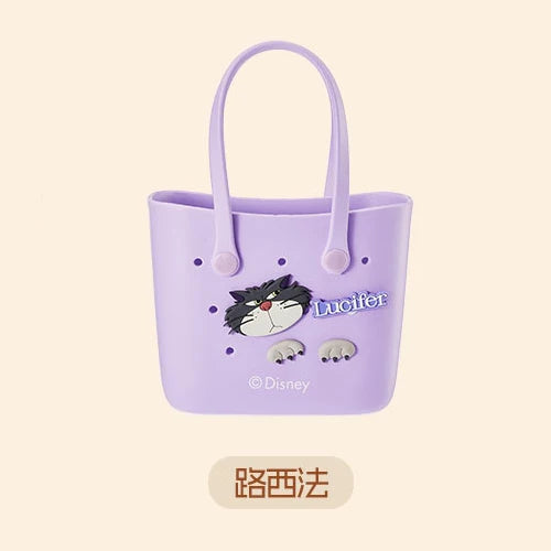 Disney Anime Stitch Lotso Lucifer Marie Cat Lunch Box Bento Bag Cartoon Cute Handbag Portable Large Capacity Storage Bags