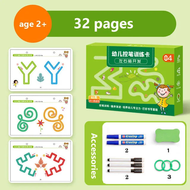 English Magic Book Learning Lettering In Tracing Workbook for Kids Reusable Calligraphy Copybook for Children Montessori Writing