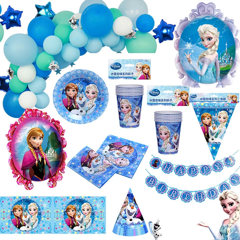 Disney Frozen Anna and Elsa Princess Theme Party Decor Disposable Plates Baby Shower Kid Favor Birthday Party Tableware Supplies