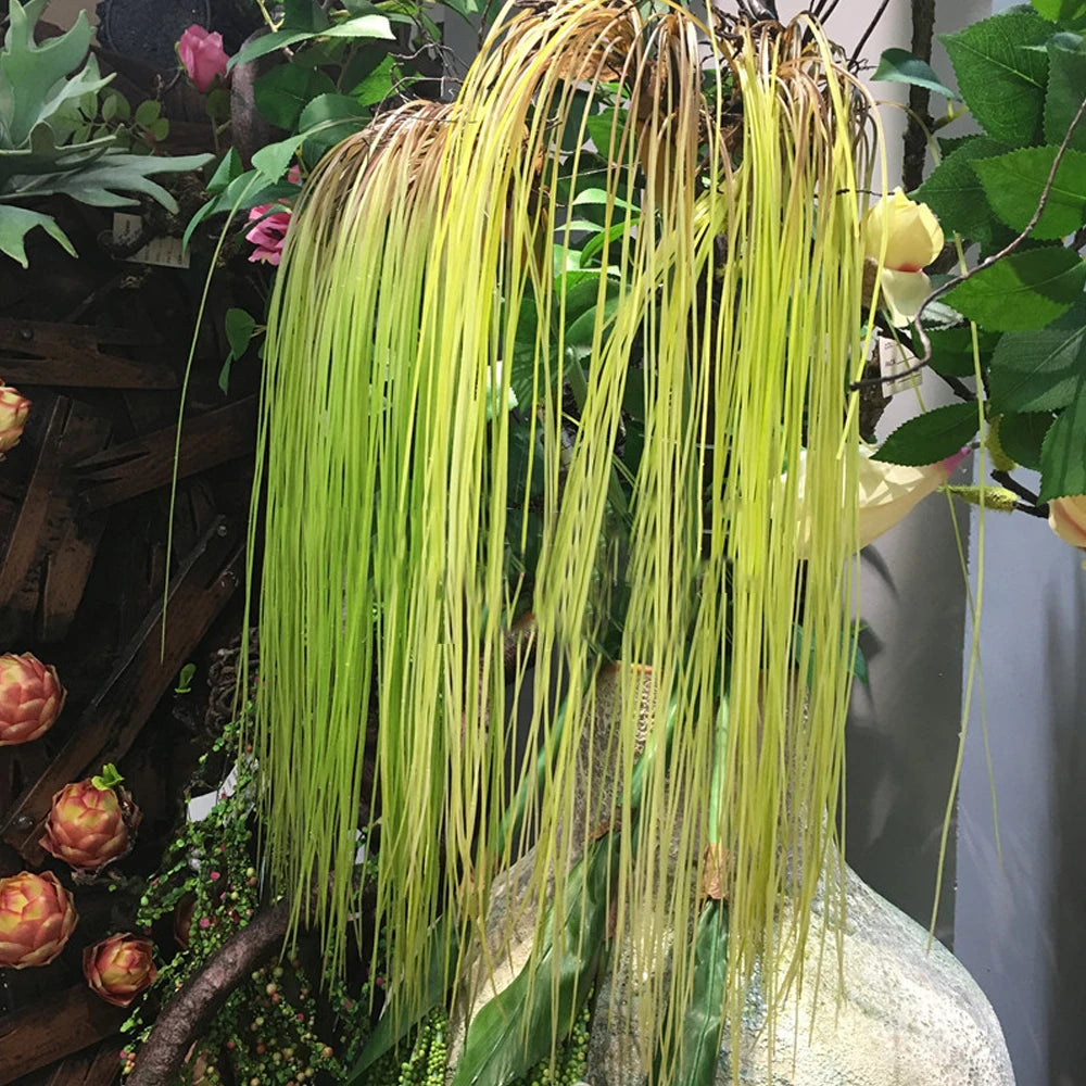 Artificial Plastic Grass Leaves Simulation Fake Plants Wall Hanging Home Decor Plastic Grass Artificial Plants Wall Decorations