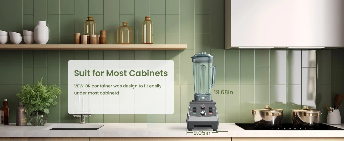 2200W Blenders for Kitchen, Professional Smoothie Blender with 68oz Tritan Container & 27oz To-Go Cup, Countertop Blender for Sm