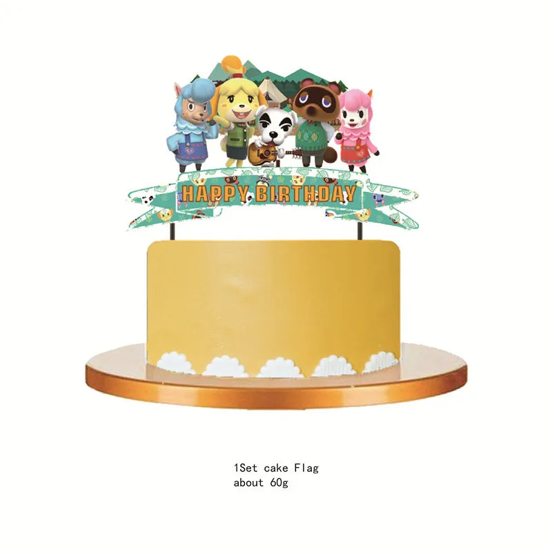 Disney ANIMAL CROSSING Theme Birthday Party Supplies Cup Plate Kids Boy Girl Birthday Party Decoration Disposable Tableware Set