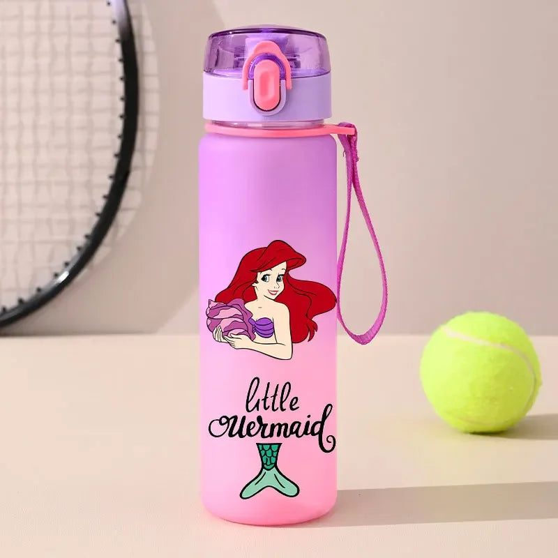 560ml Gradient Cup Little Mermaid Pink Series & 460ml Plastic Cup Bouncing Children's Cup Ariel Portable Bottle  Gifts